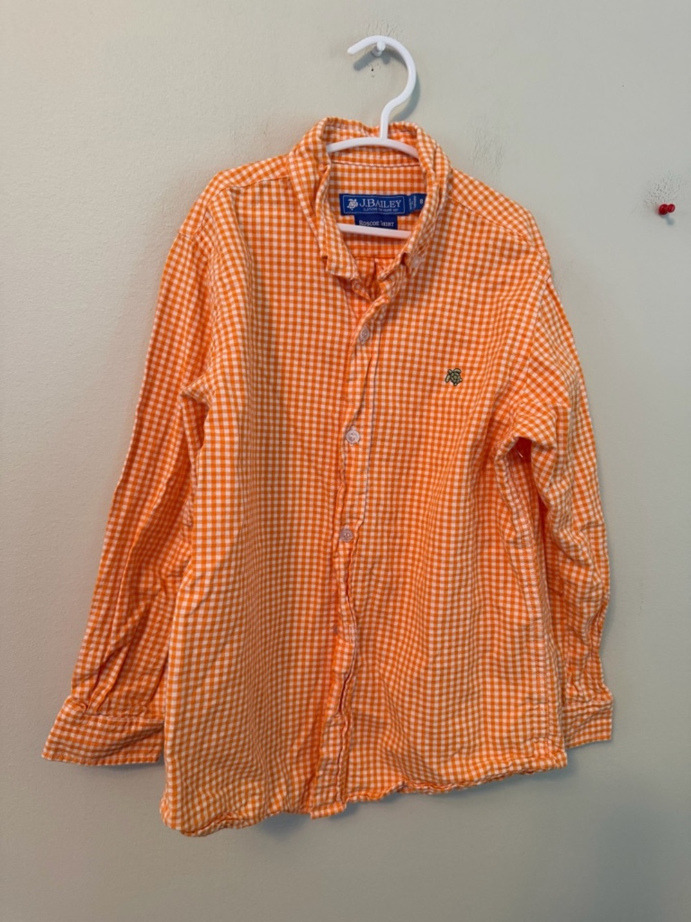J.Bailey Orange Gingham Button-Down Shirt
